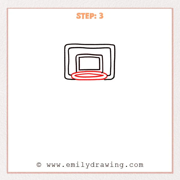 how to draw a basketball hoop - Step 3